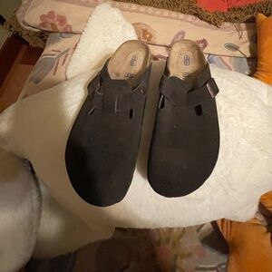 Chocolate suede soft bed Birkenstocks